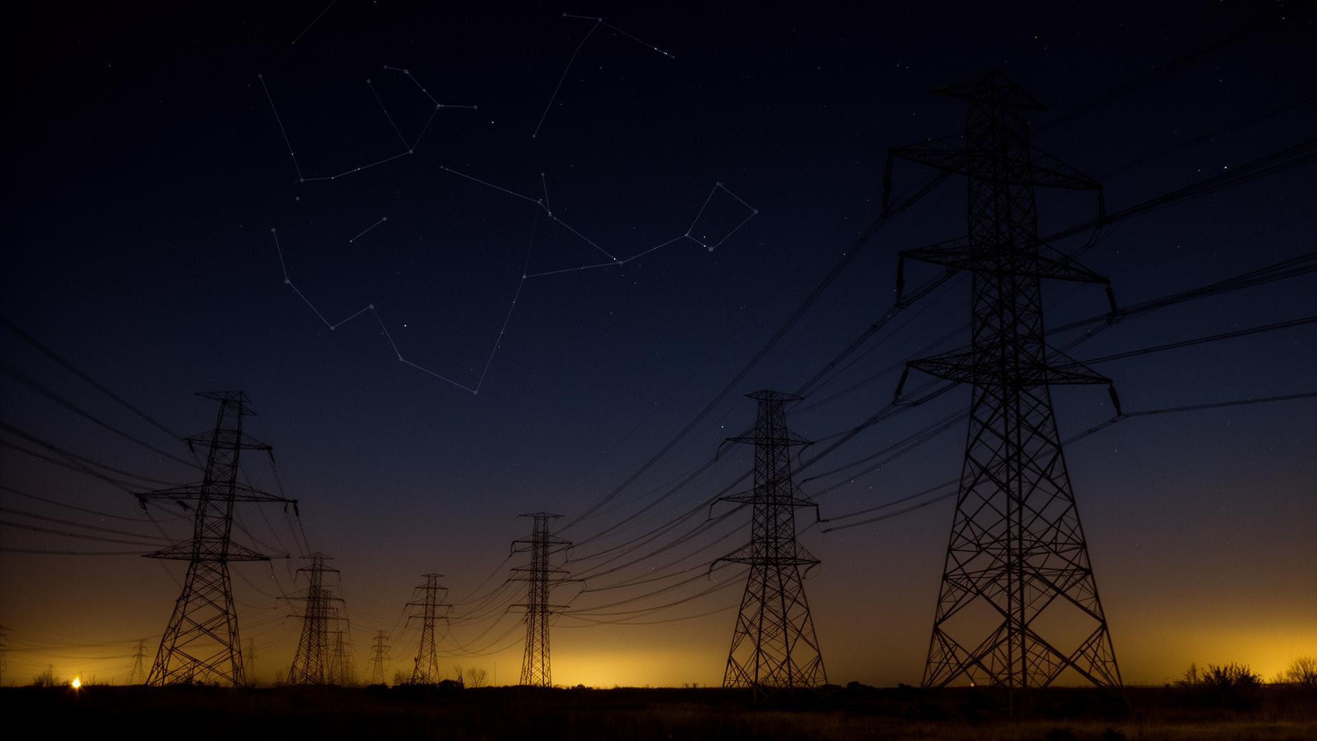 Infrastructure under constellation sky